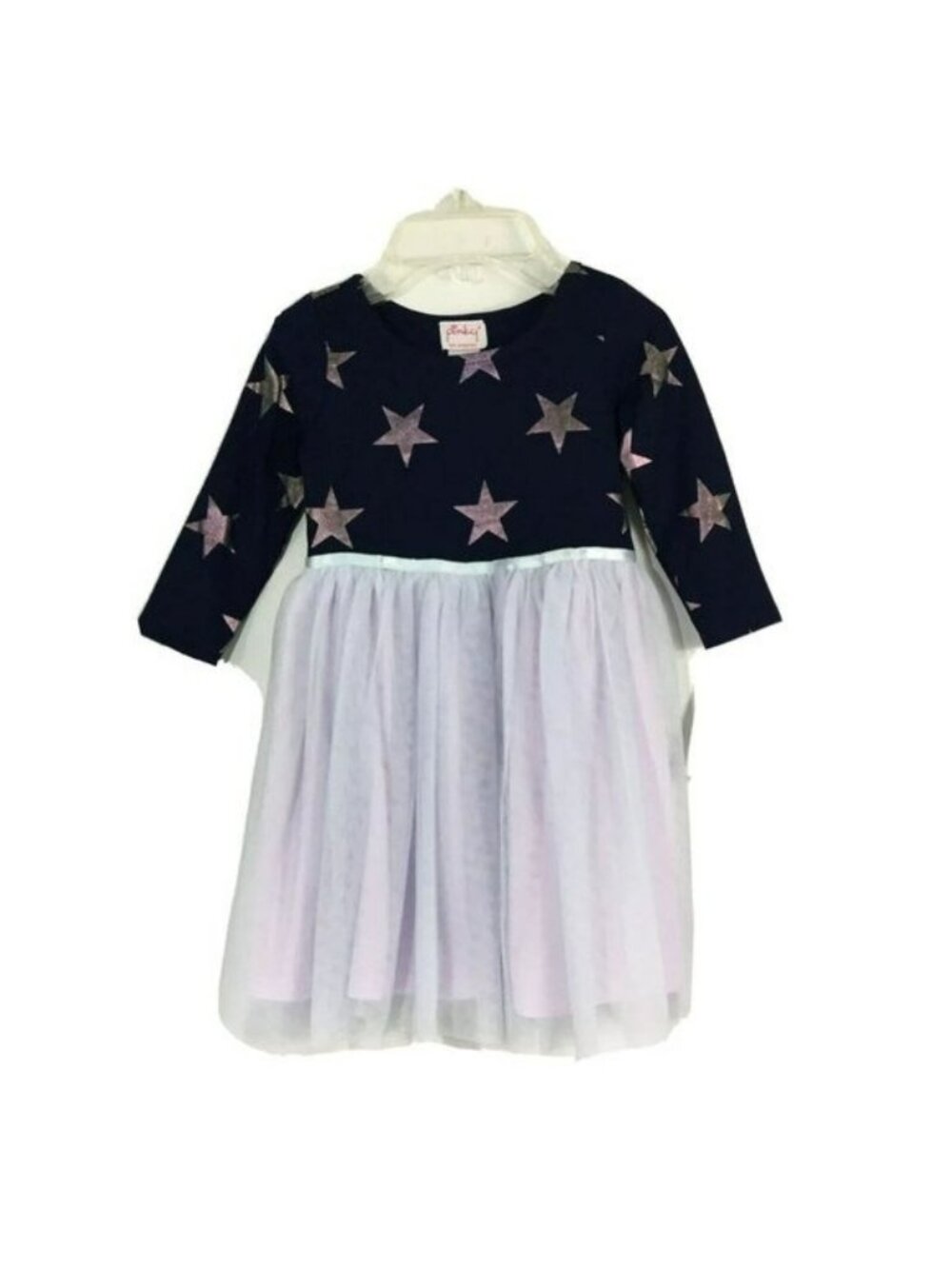 Pinky Girls Ruffle Tutu Stars Dress 4 Navy Blue Lavender Stars